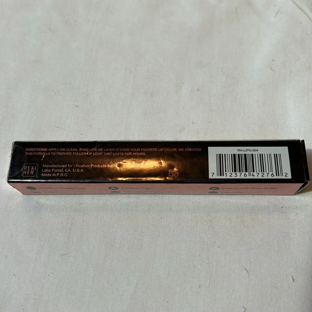 RealHer High Shimmering Lip Gloss- I Am Brave-ShimmerSilver  NIB